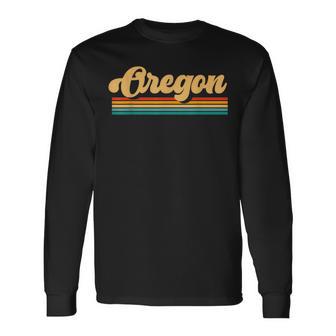 Retro State Of Oregon Long Sleeve T-Shirt - Monsterry CA