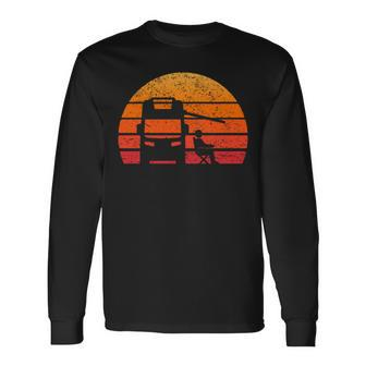 Retro Sunset Rv Camper Motorhome Vintage Long Sleeve T-Shirt - Monsterry CA