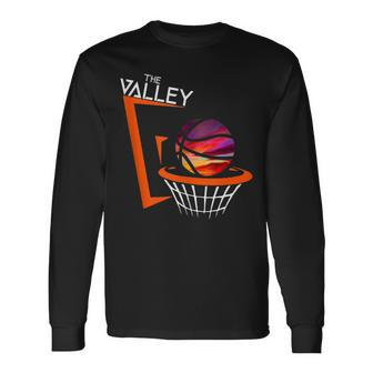 Retro Sunset The Valley Hoops Phoenix Basketball Long Sleeve T-Shirt - Monsterry CA