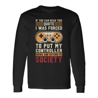 Retro Video Games Gaming Vintage Controller Gamer Long Sleeve T-Shirt - Monsterry AU