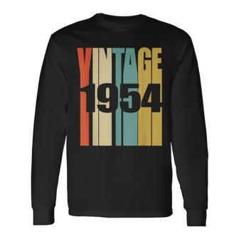 Retro Vintage 1954 70 Yrs Old Bday 70Th Birthday Long Sleeve T-Shirt - Monsterry DE