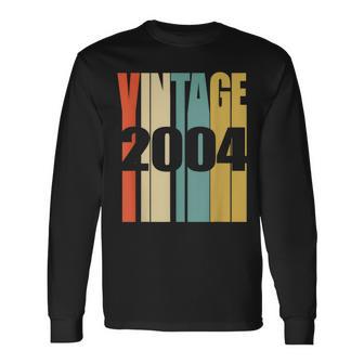 Retro Vintage 2004 20 Yrs Old Bday 20Th Birthday Long Sleeve T-Shirt - Monsterry DE