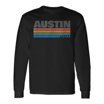 Retro Vintage Austin Texas Long Sleeve T-Shirt - Monsterry
