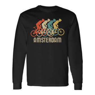 Retro Vintage Bike Amsterdam T Long Sleeve T-Shirt - Monsterry CA