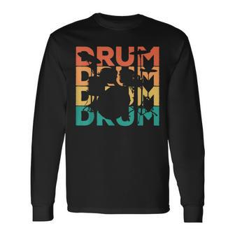 Retro Vintage Drums For Drummers & Drummers Langarmshirts - Seseable