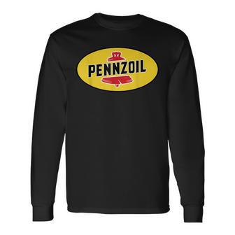 Retro Vintage Gas Station Pennzoil Motor Oil Car Bike Garage Long Sleeve T-Shirt - Monsterry CA