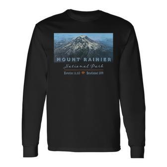 Retro Vintage Mt Rainier National Park Souvenir Long Sleeve T-Shirt - Monsterry