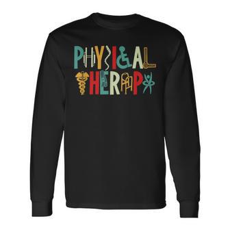 Retro Vintage Physical Therapy Physical Therapist Long Sleeve T-Shirt - Monsterry UK