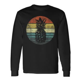 Retro Vintage Pineapple Pineapple Lover Summer Long Sleeve T-Shirt - Monsterry
