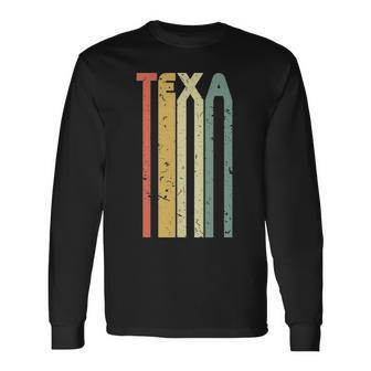 Retro Vintage Texas Colorful Cute Texan Roots Long Sleeve T-Shirt | Mazezy