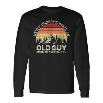 Retro Vintage Never Underestimate An Old Guy Beaver Valley Long Sleeve T-Shirt | Mazezy