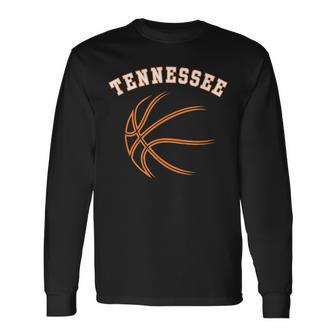 Retro Vintage Usa Tennessee State Basketball Souvenir Long Sleeve T-Shirt - Seseable