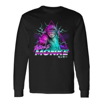 Return To Monke Become Ungovernable Vaporwave Streetwear Long Sleeve T-Shirt - Monsterry DE