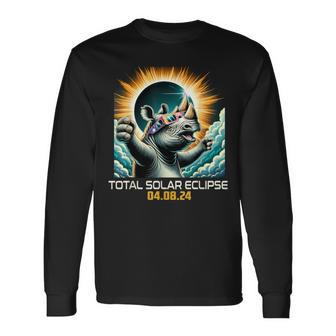 Rhino Selfie Solar Eclipse Long Sleeve T-Shirt - Monsterry DE