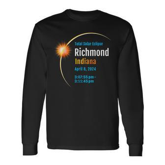 Richmond Indiana In Total Solar Eclipse 2024 1 Long Sleeve T-Shirt - Monsterry