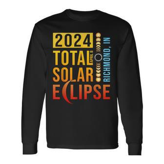 Richmond Indiana Total Solar Eclipse 2024 Long Sleeve T-Shirt | Mazezy