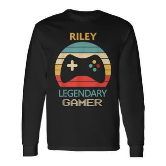 Riley Name Personalised Legendary Gamer Long Sleeve T-Shirt - Seseable