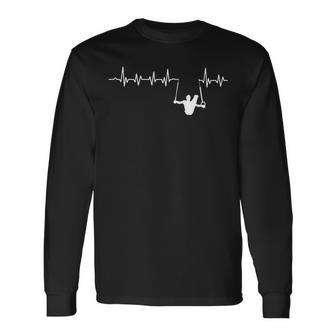 Still Rings Gymnastics Heartbeat Male Gymnast Men Long Sleeve T-Shirt - Monsterry UK