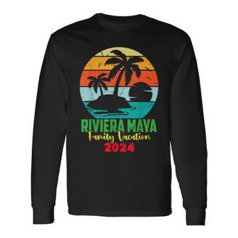 Riviera Maya Beach Family Vacation 2024 Reunion Trip Retro Long Sleeve T-Shirt - Thegiftio UK
