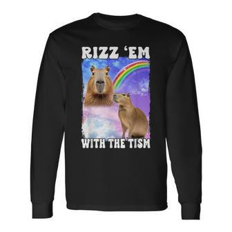 Rizz 'Em With The 'Tism Internet Meme Long Sleeve T-Shirt | Mazezy