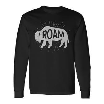 Roam Buffalo Distressed Bison Wanderer Long Sleeve T-Shirt - Monsterry DE