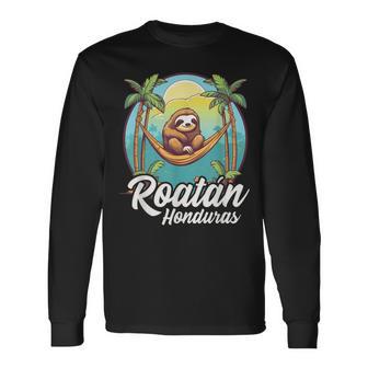 Roatan Sloth Roatan Honduras Sloth Roatan Long Sleeve T-Shirt - Monsterry AU