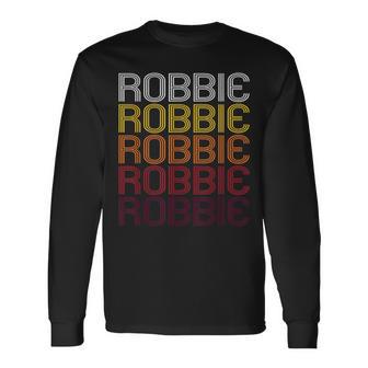 Robbie Retro Wordmark Pattern Vintage Style Langarmshirts - Seseable