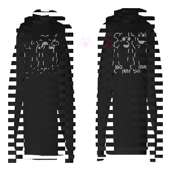 Rock Paper Scissors Cat Paws Hand Game Cat Lovers Long Sleeve T-Shirt | Seseable UK