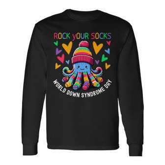 Rock Your Socks Down Syndrome Awareness Day Octopus Wdsd Long Sleeve T-Shirt - Seseable