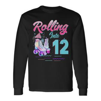 Rolling Into 12 Years Roller Skates Skating For Girls Long Sleeve T-Shirt | Mazezy