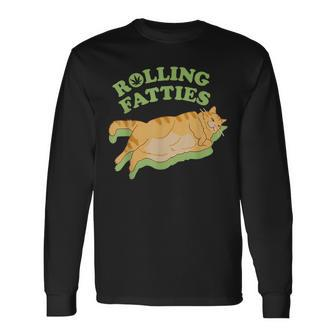 Rolling Fatties Weed Cat Marijuana Long Sleeve T-Shirt - Seseable