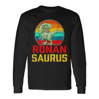 Ronan Saurus Family Reunion Last Name Team Custom Long Sleeve T-Shirt - Seseable