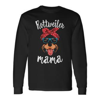 Rottweiler Mama Puppy Mom Dog Mama Lover Long Sleeve T-Shirt | Mazezy