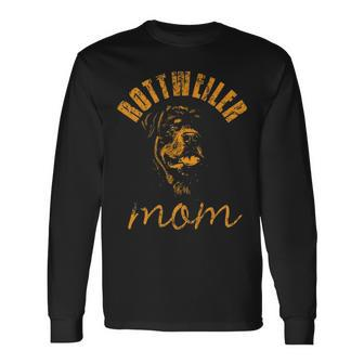 Rottweiler Rottie Mom Mom Vintage Long Sleeve T-Shirt | Mazezy