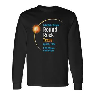 Round Rock Texas Tx Total Solar Eclipse 2024 1 Long Sleeve T-Shirt - Seseable
