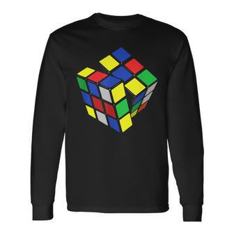Rubik Cube Zauber Würfel Geschenk Jung Alt Nerd Retro Langarmshirts - Seseable