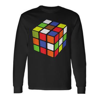 Rubiks Cube Cube Puzzle De Mathématiques Coloré 3 X 3 T-shirt à manches longues - Cadeauxyz