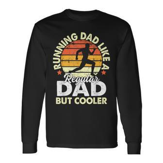 Running Dad Like Regular But Cooler Father's Day Men Long Sleeve T-Shirt - Monsterry