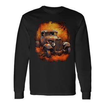 Rust Bucket Hot Rod Rat Rod Vintage Classic Car Men Long Sleeve T-Shirt - Monsterry CA