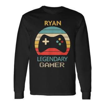 Ryan Name Personalised Legendary Gamer Long Sleeve T-Shirt - Seseable