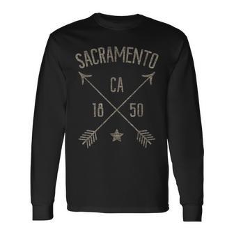 Sacramento Ca Vintage Distressed Style Home City Long Sleeve T-Shirt - Monsterry DE