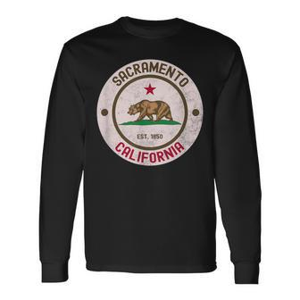 Sacramento California Retro Vintage 70S 80S Style Print Long Sleeve T-Shirt | Mazezy UK