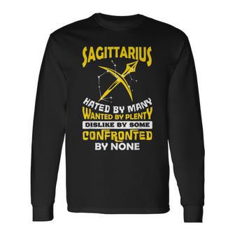 Sagittarius Hated By Many November December Zodiac Birthday Long Sleeve T-Shirt - Monsterry UK