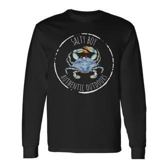 Salty Boy Salty Attitude Fishing Crab Fishing Salty Long Sleeve T-Shirt - Monsterry DE