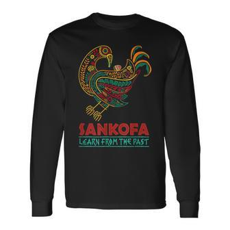 Sankofa African Bird Learn From The Past Black History Month Long Sleeve T-Shirt - Seseable