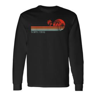 Santa Cruz California Retro Vintage Sunset Beach 70S 80S Long Sleeve T-Shirt - Monsterry