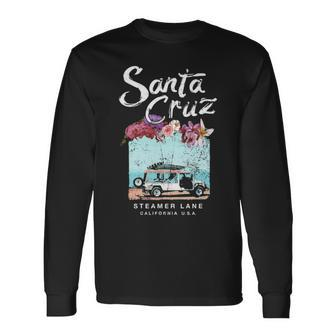 Santa Cruz Surf Van Vintage California Surfing Long Sleeve T-Shirt | Mazezy