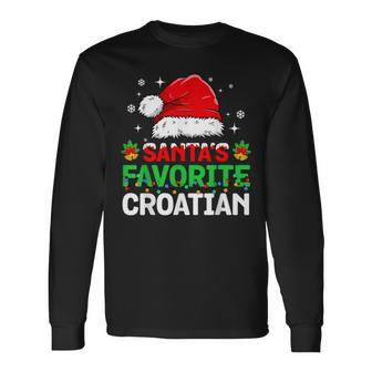 Santa's Favorite Croatian Christmas Family Matching Long Sleeve T-Shirt - Monsterry UK