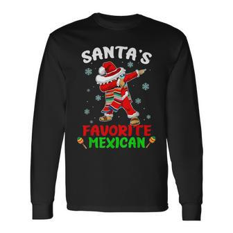 Santa's Favorite Mexican Christmas Holiday Mexico Long Sleeve T-Shirt - Monsterry