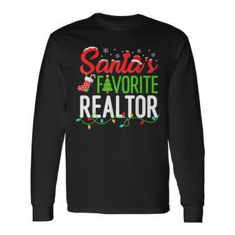 Santa's Favorite Realtor Christmas Real Estate Agent Long Sleeve T-Shirt - Thegiftio UK